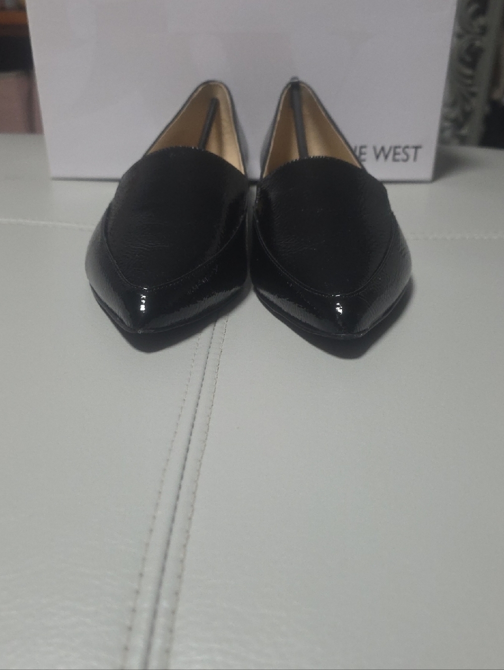 Nine West Black Patent Pointed Loafers